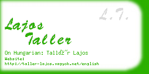 lajos taller business card